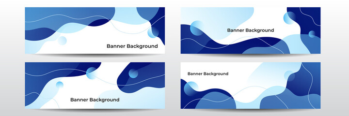 Set of modern dark blue web banners template design with a place for text. Modern and minimalist concept user for web page, banner, background. Vector illustration