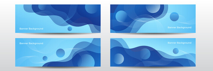 Set of abstract geometric blue banner background. Set of banner templates. modern abstract design. abstract blue lines technology background
