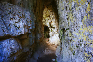 cave in the mountains stone tunnel natural landscape