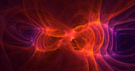 3D rendering abstract multicolor fractal light background