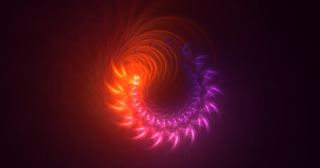 3D rendering abstract multicolor fractal light background