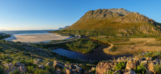 Fototapeta na wymiar The wonderfully scenic R44 Clarence Drive along the eastern shores of False Bay. Rooi-Else, near Cape Town, Western Cape. South Africa