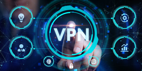 Business, Technology, Internet and network concept. VPN network security internet privacy...