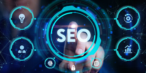 Business, Technology, Internet and network concept. SEO Search engine optimization marketing...