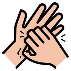 itchy palm line icon
