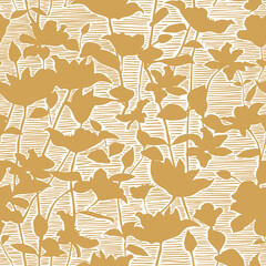 seamless silhouette graphic pattern with hand drawn lines