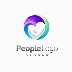 People logo with love concept