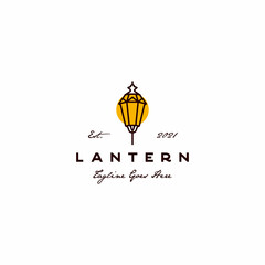 Lantern, Classic Street Lamp Vintage Logo design vector