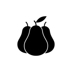 Pear silhouette icon isolated on white background