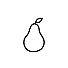 Pear silhouette icon isolated on white background