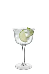 Foto op Plexiglas Glass of cold gin and tonic on white background © Pixel-Shot
