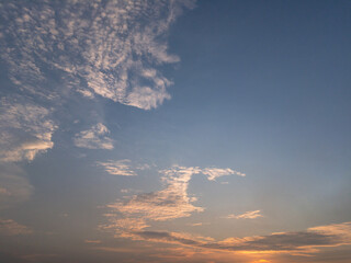 beautiful sunset sky with clouds