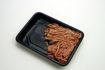 minced meat on a frying pan