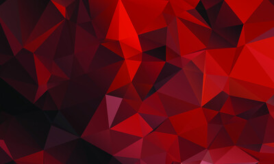 Abstract Red Color Polygon Background Design, Abstract Geometric Origami Style With Gradient