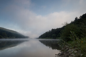 Fototapeta premium morning on the river in summer