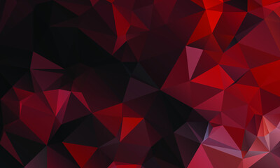 Abstract Red Color Polygon Background Design, Abstract Geometric Origami Style With Gradient