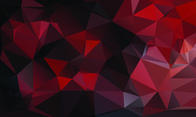 Abstract Red Color Polygon Background Design, Abstract Geometric Origami Style With Gradient