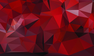 Abstract Red Color Polygon Background Design, Abstract Geometric Origami Style With Gradient