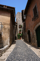Fototapeta na wymiar alley in the medieval town of Sermoneta