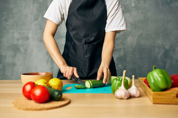 housewife Cooking healthy eating salad