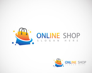 online shop logo creative business delivery store bag chart