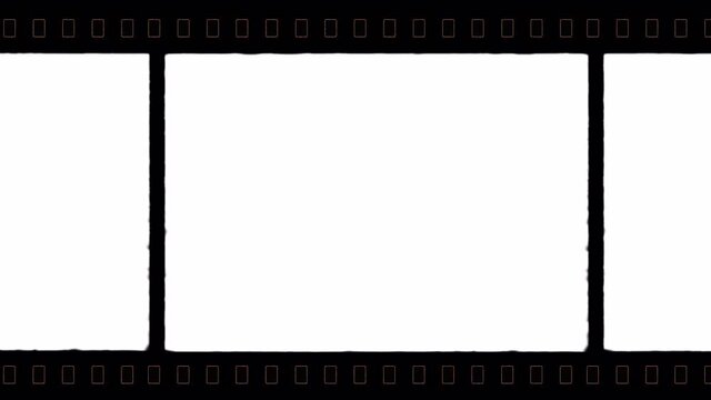 4K Authentic IMAX Film Frame with Sprocket Hole for Retro Vintage Effects with Digital Video. Empty Cinema Film Without Noise. Create the Retro Vintage Archival Footage Look with Your Digital Footage.
