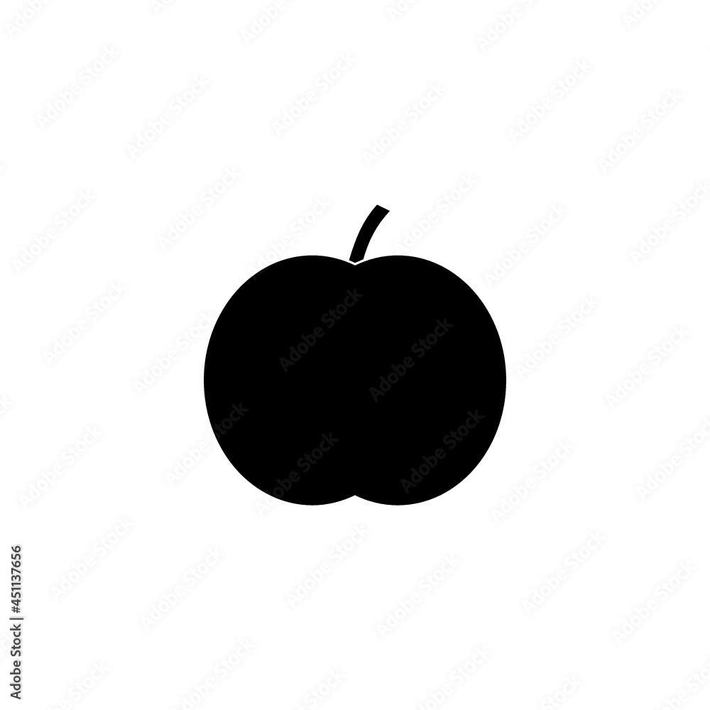 Canvas Prints Apple silhouette icon isolated on white background