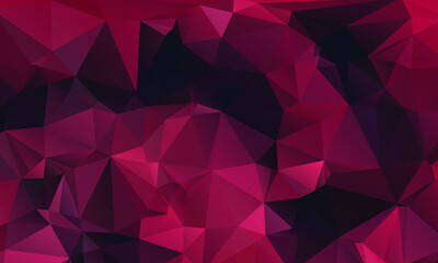 Abstract Red Color Polygon Background Design, Abstract Geometric Origami Style With Gradient