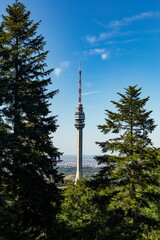 Fototapeta premium Television tower on the Avala hill. Belgrade, Serbia