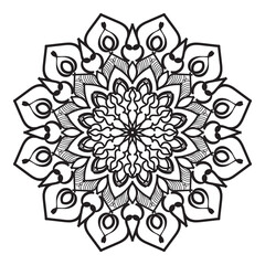 Hand Drawn Indian Mandala In Floral Shap