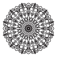 Hand Drawn Indian Mandala In Floral Shap