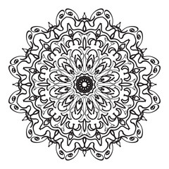 Hand Drawn Indian Mandala In Floral Shap