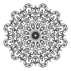 Hand Drawn Indian Mandala In Floral Shap