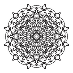 Hand Drawn Indian Mandala In Floral Shap