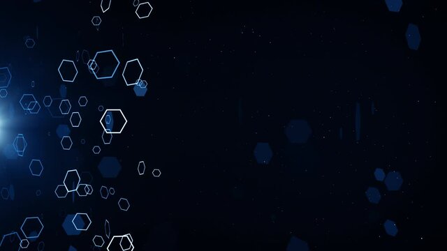 Particles hex event game trailer titles cinematic openers technology end credit background loop