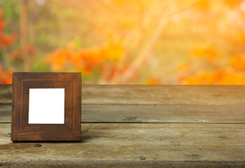 Classic frame on a wooden table.