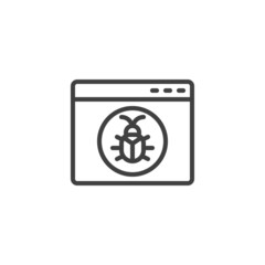 Obraz premium Website virus attack line icon