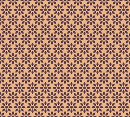 Seamless lace pattern with folkloric floral ornament in scandinavian retro style. Stock illustration for background, wallpaper, textile, scrapbooking, wrapping paper.