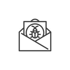 Spam email line icon