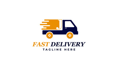 Letter J Fast Delivery Service Logo Vector Design Template. Alphabet J Courier Logo Icon Design. Delivery Express Logo Design