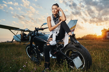 Cute female person looking straight at camera