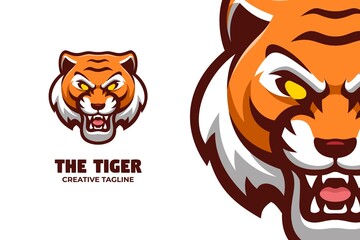 Tiger Head Mascot Logo Character