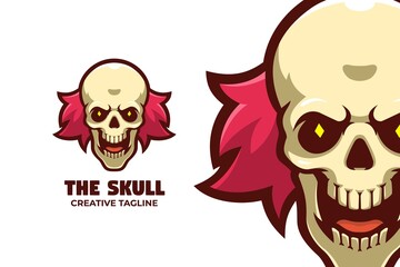 Creepy Clown Halloween Mascot Logo Character