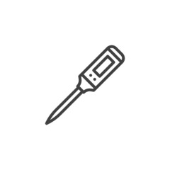 Meat thermometer line icon