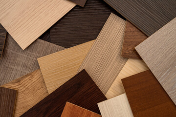 Obraz na płótnie Canvas vinyl wooden samples with different type of wood texture