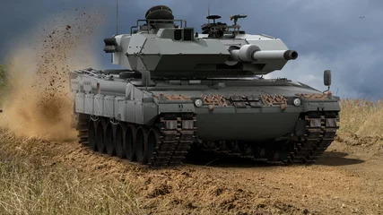 Fotobehang German Leopard 2 A4 Tank © Mike Mareen