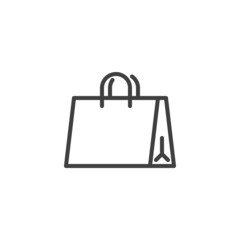 Paper shopping bag line icon