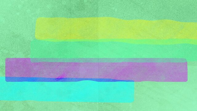 Animation of pastel coloured stripes, on surf green background