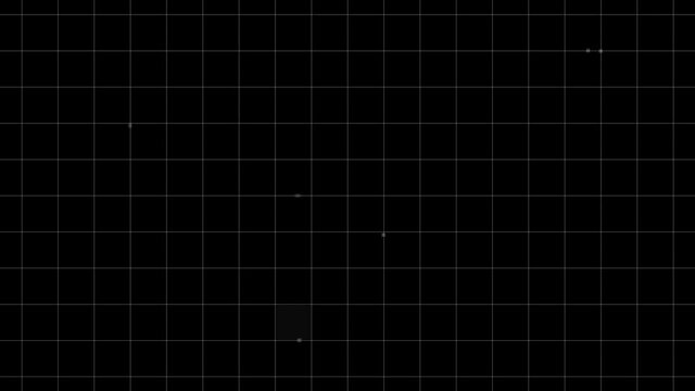 Animation of visual distortion and interference over grey grid black background