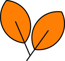 Vector image (icon) of two autumn leaves from a tree.